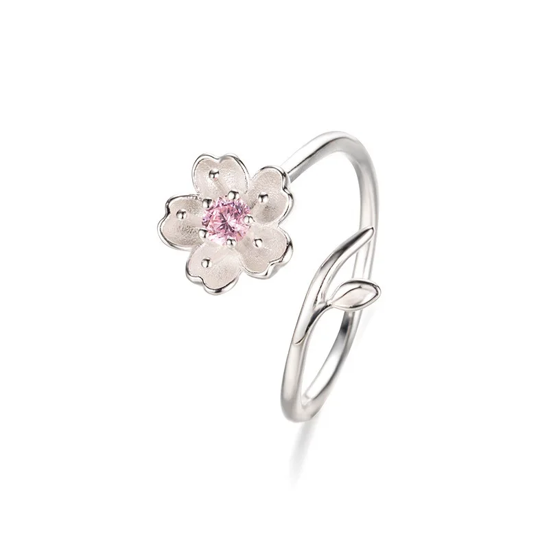 New Arrivals 925 Sterling Silver Rings for Women Adjustable Size Ring pink zircon cherry blossom Ring
New Arrivals 925 Sterling Silver Rings for Women Adjustable Size Ring pink zircon cherry blossom Ring