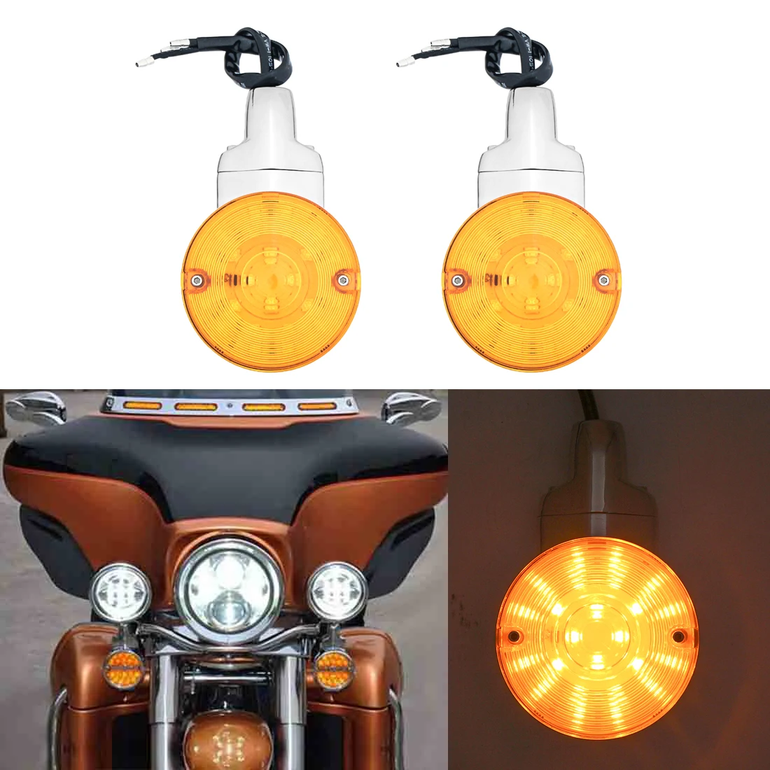 2 PCS Motorcycle Bar Shield LED Turn Signals Light for Touring Electra Glide Road King FLHR FLHTC Heritage Softail
2 PCS Motorcycle Bar Shield LED Turn Signals Light for Touring Electra Glide Road King FLHR FLHTC Heritage Softail