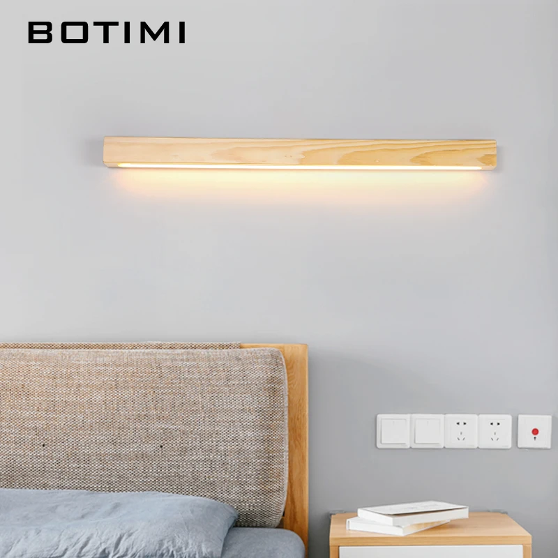 BOTIMI Nordic Style Wooden LED Wall Lights Bedroom Bedside Corridor Lighting Modern Background Wall Lamp Wall Mounted Home DECO
BOTIMI Nordic Style Wooden LED Wall Lights Bedroom Bedside Corridor Lighting Modern Background Wall Lamp Wall Mounted Home DECO