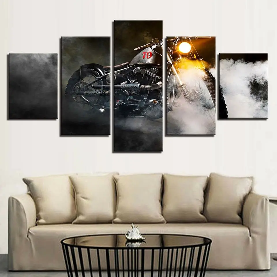Bike Motorcycle Headlight Smoke 5 Pcs Canvas Picture Print Wall Art Canvas Painting Wall Decor for Living Room Poster No Framed
Bike Motorcycle Headlight Smoke 5 Pcs Canvas Picture Print Wall Art Canvas Painting Wall Decor for Living Room Poster No Framed