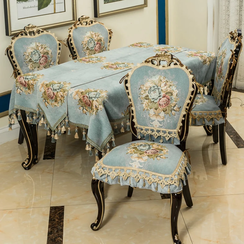 European Style Chair Cover Beige Blue Jacquard Chair Cushion Home Decoration Dining Room Dustproof Non-slip Chair Seat Cover
European Style Chair Cover Beige Blue Jacquard Chair Cushion Home Decoration Dining Room Dustproof Non-slip Chair Seat Cover