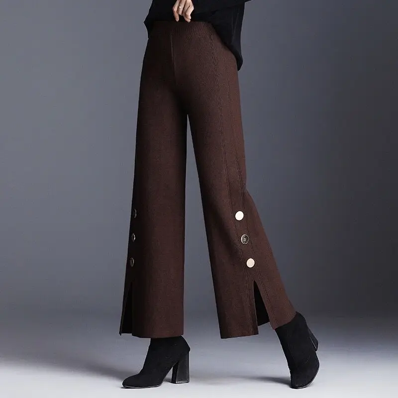 Button Rivet Split Loose Knitted Wide Leg Pants High Waist Pants Women casual Stretch Korean Trousers Straight wide leg pants
Button Rivet Split Loose Knitted Wide Leg Pants High Waist Pants Women casual Stretch Korean Trousers Straight wide leg pants