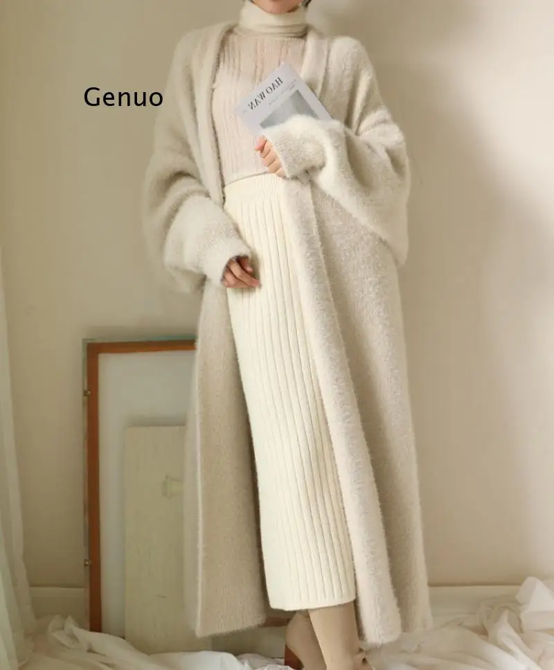 Autumn Imitation Mink Wool Sweater Cardigan Casual Long Knitted Women Tops Mujer Loose Sweater Coat Solid Jumper Korean Clothes
Autumn Imitation Mink Wool Sweater Cardigan Casual Long Knitted Women Tops Mujer Loose Sweater Coat Solid Jumper Korean Clothes
