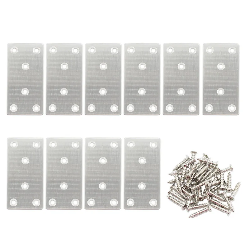10 Pack Flat Mending Plate for Wood, Stainless Steel Flat Straight Brace Brackets Metal Repair Fixing Wood Brace 80x40x2mm
10 Pack Flat Mending Plate for Wood, Stainless Steel Flat Straight Brace Brackets Metal Repair Fixing Wood Brace 80x40x2mm