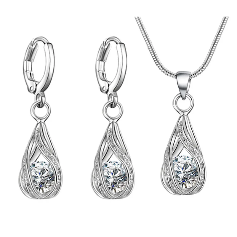 Hot Sale Water Drop CZ 925 Sterling Silver Jewelry Set For Women Pendant Necklace Hoop Earrings Wedding Party Ceremoey Anel
Hot Sale Water Drop CZ 925 Sterling Silver Jewelry Set For Women Pendant Necklace Hoop Earrings Wedding Party Ceremoey Anel