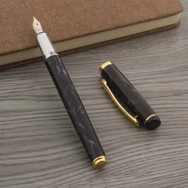 High Quality Brand Metal Fountain Pen purple golden Fude Bending Calligraphy Business ink Pens
High Quality Brand Metal Fountain Pen purple golden Fude Bending Calligraphy Business ink Pens