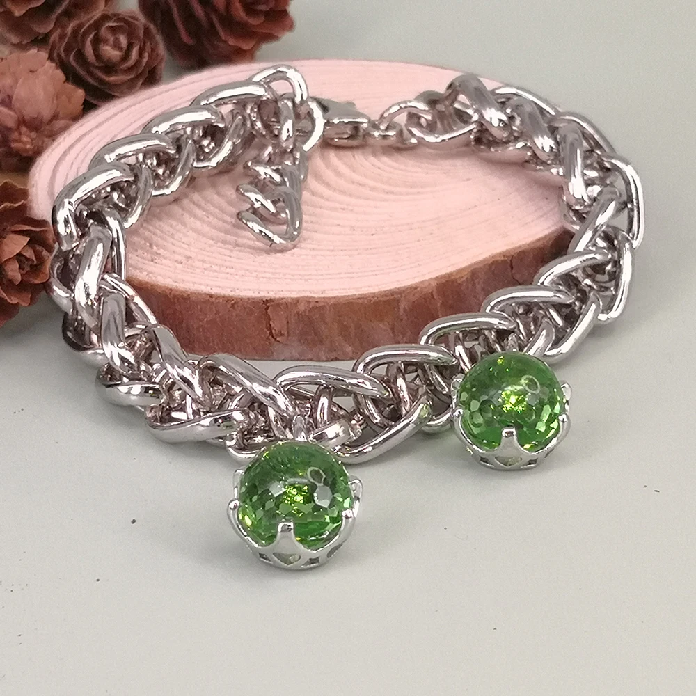 HIP HOP Rock Large Bracelet Thick Chain Link Jewelry Brass Copper Unisex Green Crystal Beads Bangle
HIP HOP Rock Large Bracelet Thick Chain Link Jewelry Brass Copper Unisex Green Crystal Beads Bangle