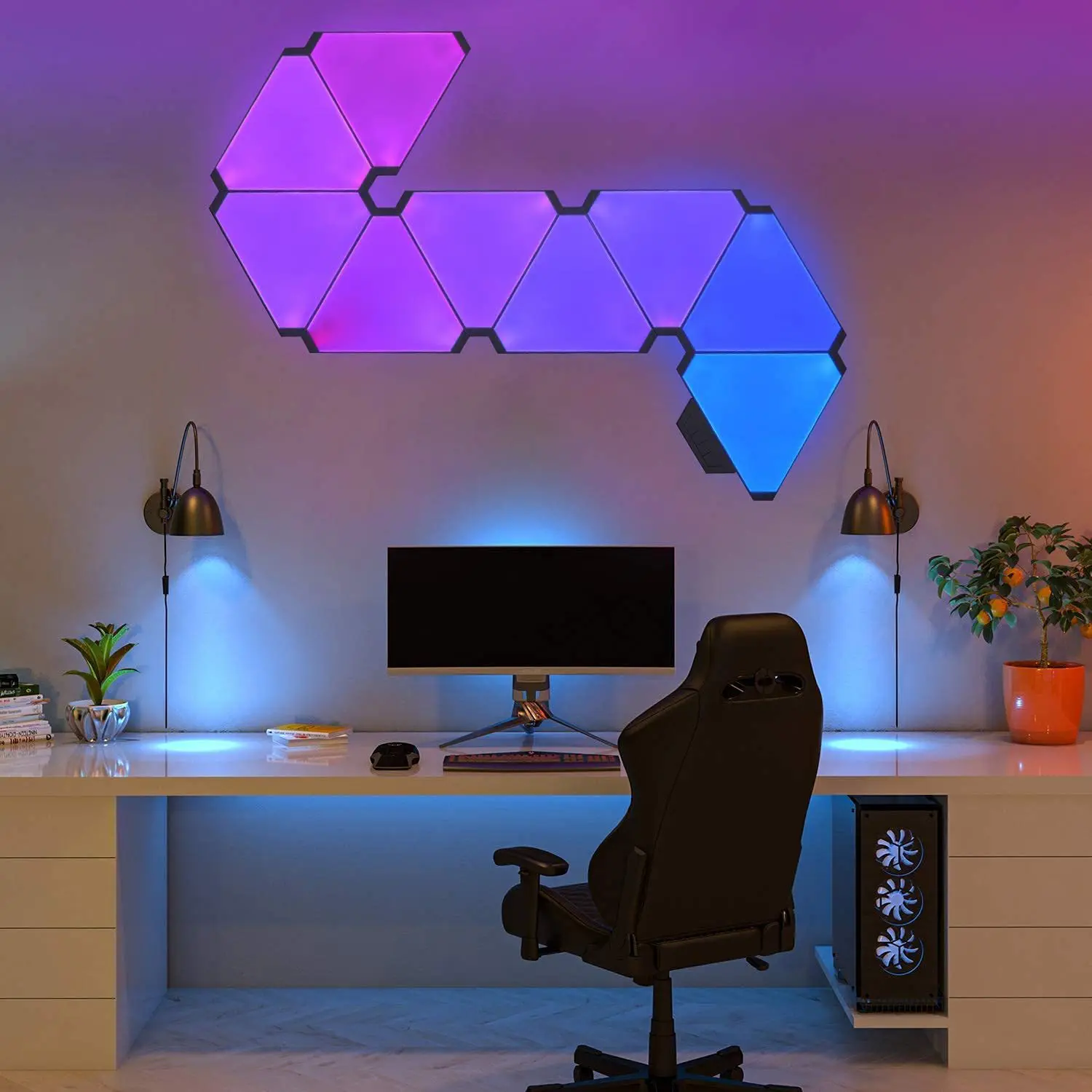 Разноцветный настенный светодиодный светильник, RGB, управление через приложение, треугольные игровые светильники, идеальный декор для комнаты, гостиной
Разноцветный настенный светодиодный светильник, RGB, управление через приложение, треугольные игровые светильники, идеальный декор для комнаты, гостиной