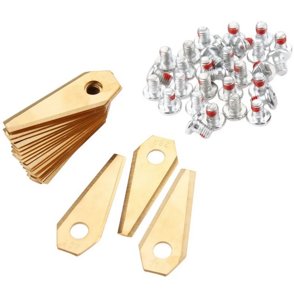 30Pcs Golden Robot Mower Replacement Blade 49*19*1MM Suitable for Indego Mower Blade with Screw Trimmer Accessories Garden Tools
30Pcs Golden Robot Mower Replacement Blade 49*19*1MM Suitable for Indego Mower Blade with Screw Trimmer Accessories Garden Tools