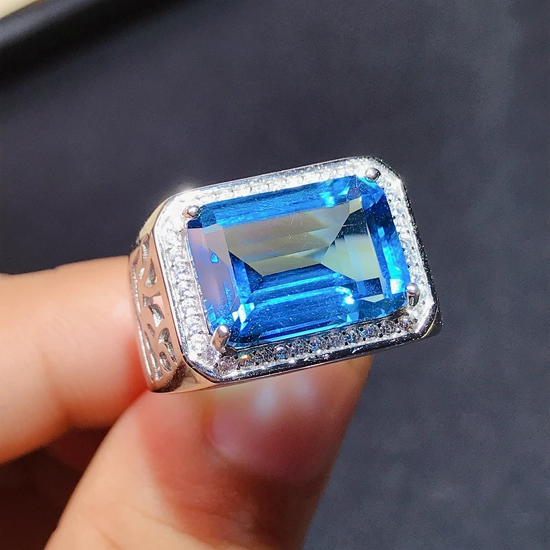 Natural topaz men's ring, 925 silver, exquisite craftsmanship, large grain gems, beautiful colors
Natural topaz men's ring, 925 silver, exquisite craftsmanship, large grain gems, beautiful colors