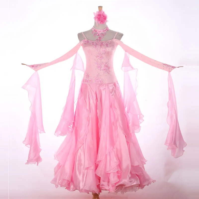 Pink ballroom dance competition dresses waltz dance dress fringe luminous costumes standard ballroom dress foxtrot
Pink ballroom dance competition dresses waltz dance dress fringe luminous costumes standard ballroom dress foxtrot