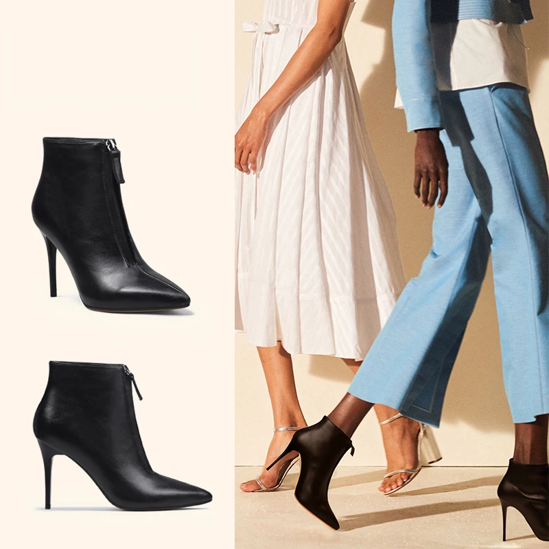Boots lady fashion genuine leather front zip 9cm super high heels pointed toe concise runway wedding party dress HL306 MUYISEXI
Boots lady fashion genuine leather front zip 9cm super high heels pointed toe concise runway wedding party dress HL306 MUYISEXI