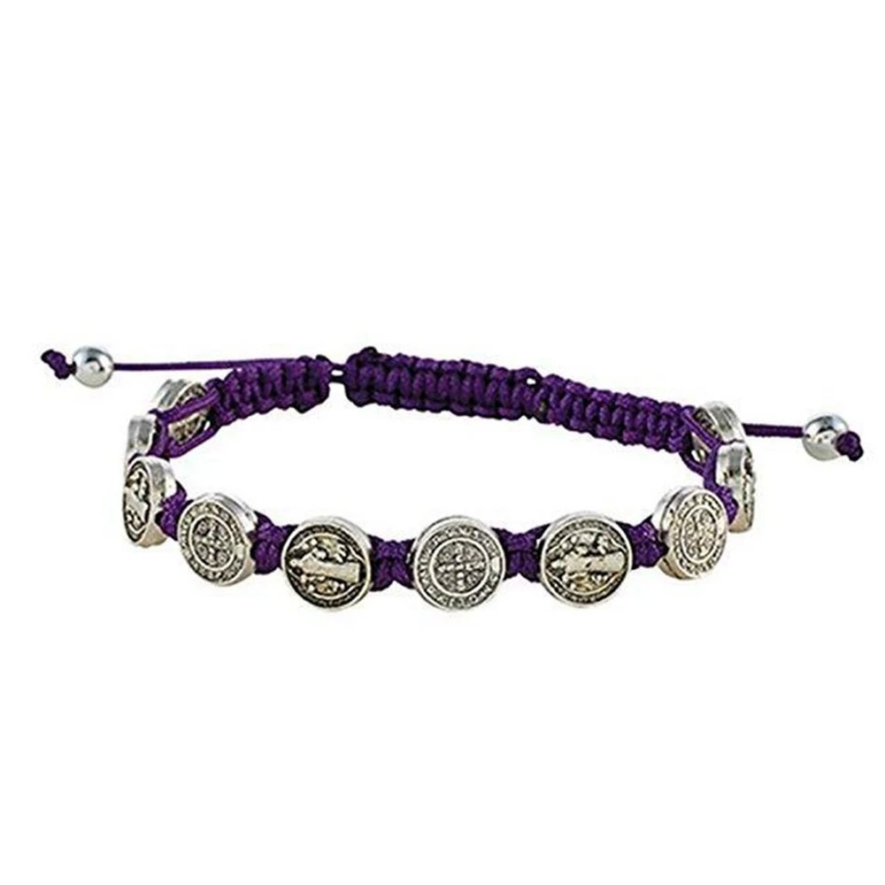 5 Pcs Zinc Alloy Saint St Benedict Medal on Adjustable Purple Cord Bracelets 8 Inch B-39
5 Pcs Zinc Alloy Saint St Benedict Medal on Adjustable Purple Cord Bracelets 8 Inch B-39