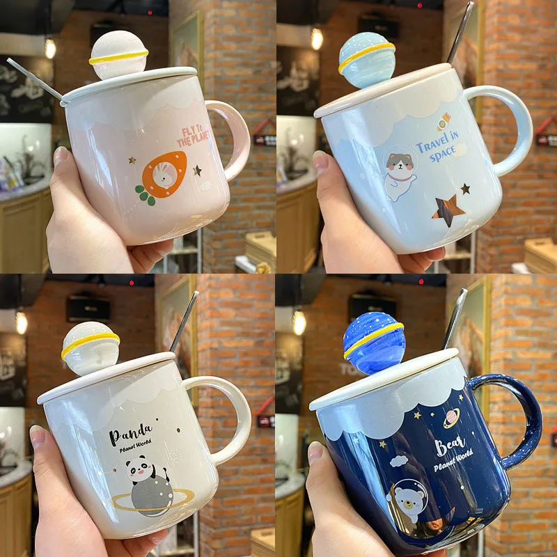 350ml Ceramic Mug with Lid and Spoon Set Creative Cartoon Adorable Planet Coffee Mug Personalized Water Cup for Student Couple
350ml Ceramic Mug with Lid and Spoon Set Creative Cartoon Adorable Planet Coffee Mug Personalized Water Cup for Student Couple