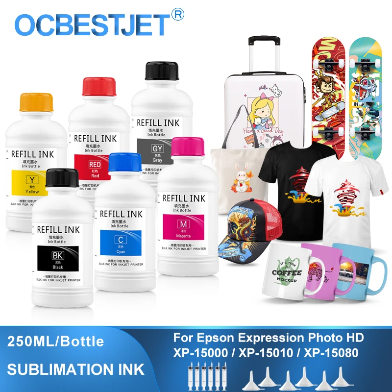 250ML Heat Press Sublimation Ink Bottle Refill kit For Epson XP15000 XP15010 XP15080 Printer T312 T314 XL
250ML Heat Press Sublimation Ink Bottle Refill kit For Epson XP15000 XP15010 XP15080 Printer T312 T314 XL