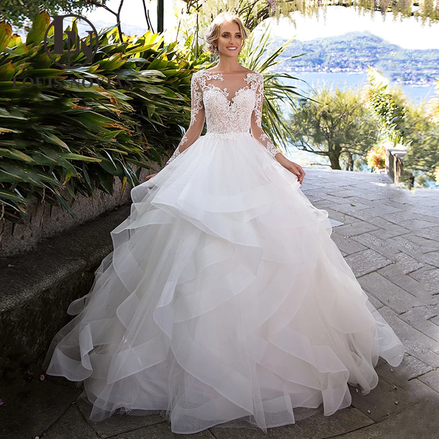 LOUIS NOVIAS Ball Gown Wedding Dresses For Women Long Sleeve Bridal Dress Court Backless Ruffles Wedding Gown Vestidos De Novia
LOUIS NOVIAS Ball Gown Wedding Dresses For Women Long Sleeve Bridal Dress Court Backless Ruffles Wedding Gown Vestidos De Novia
