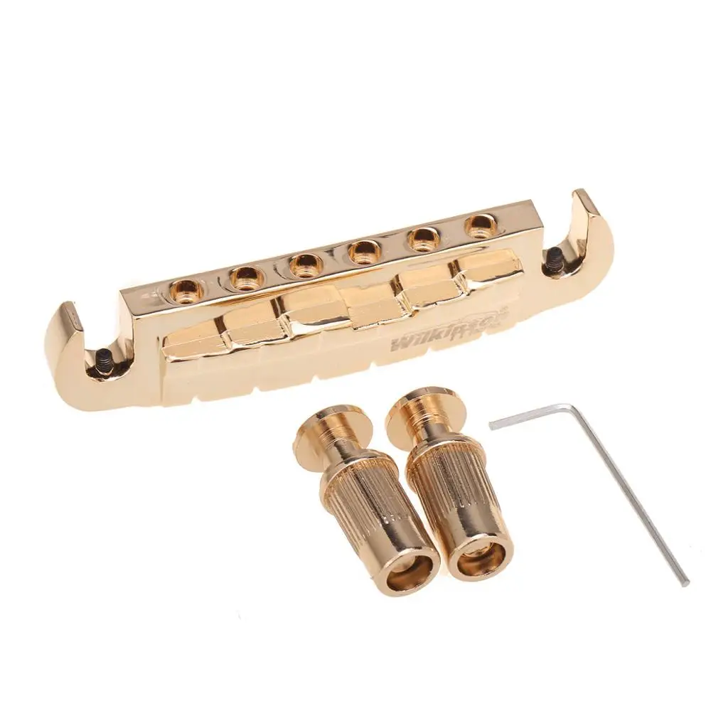 Wilkinson 52mm(2-3/64 inch) String Spacing Pre-set Wraparound Bridge for Gibson/Epiphone Les Paul Style Guitar, Gold
Wilkinson 52mm(2-3/64 inch) String Spacing Pre-set Wraparound Bridge for Gibson/Epiphone Les Paul Style Guitar, Gold