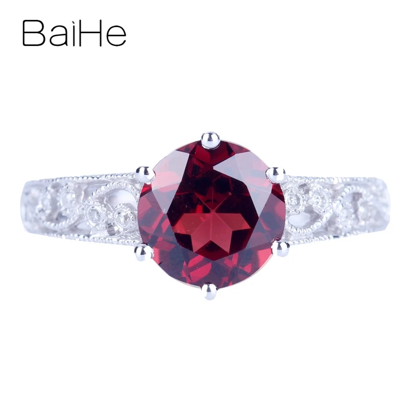 BAIHE Sterling Silver 925 2.117ct Certified Red Round Garnet Flawless Wedding Women Trendy Fine Jewelry Gift Garnet Ring
BAIHE Sterling Silver 925 2.117ct Certified Red Round Garnet Flawless Wedding Women Trendy Fine Jewelry Gift Garnet Ring