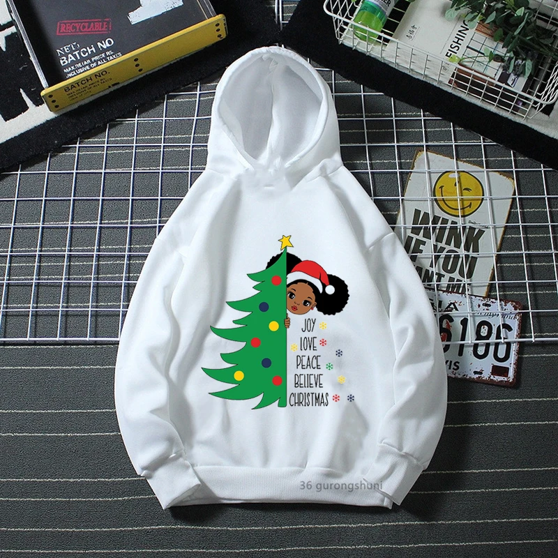 Joy Love Peace Believe Christmas Graphic Print Cap Hoodies Winter Kids Clothes Black Girl Magic Sweatshirt Children'S Clothing
Joy Love Peace Believe Christmas Graphic Print Cap Hoodies Winter Kids Clothes Black Girl Magic Sweatshirt Children'S Clothing