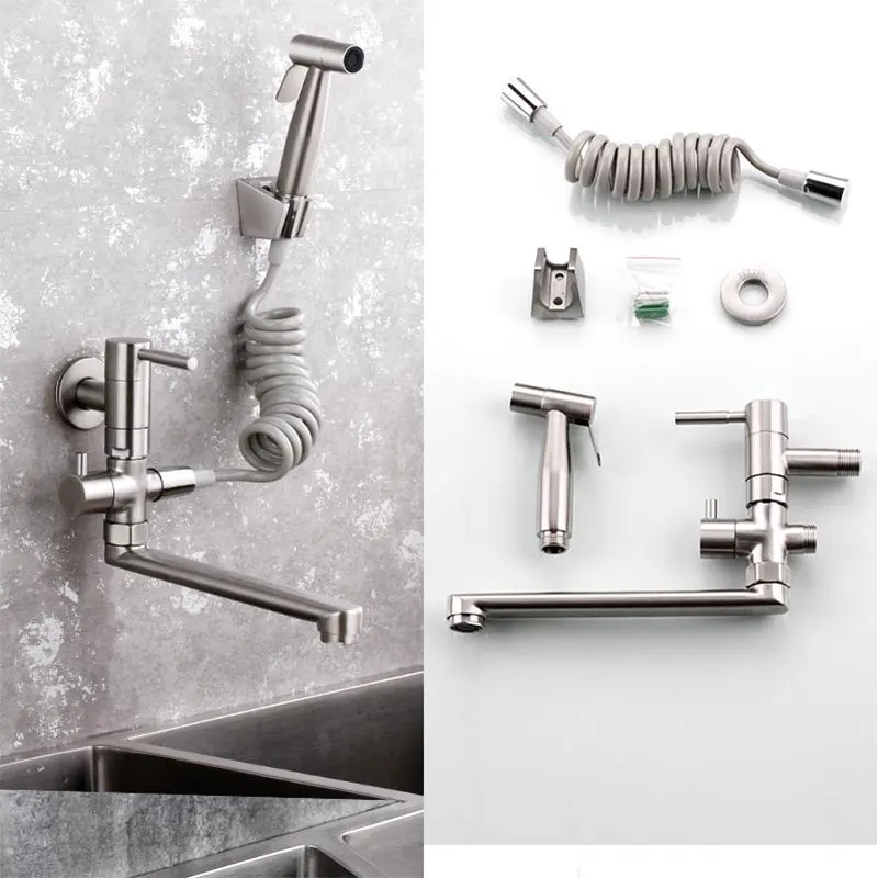 Sprayer Long body kitchen sinks faucet sink tap wall mounted 304 stainless steel kitchen faucet
Sprayer Long body kitchen sinks faucet sink tap wall mounted 304 stainless steel kitchen faucet
