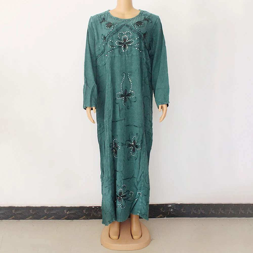 Comfortable Ethnic Style Embroidery Print Dress Sequins Cotton Long Sleeve Maxi Dresses Femme Clothing
Comfortable Ethnic Style Embroidery Print Dress Sequins Cotton Long Sleeve Maxi Dresses Femme Clothing
