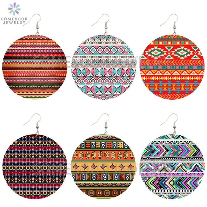 SOMESOOR Classical African Tribal Fabric Headwrap Pattern Printed Wooden Drop Earrings Natural Bohemian Dangle For Women Gifts
SOMESOOR Classical African Tribal Fabric Headwrap Pattern Printed Wooden Drop Earrings Natural Bohemian Dangle For Women Gifts