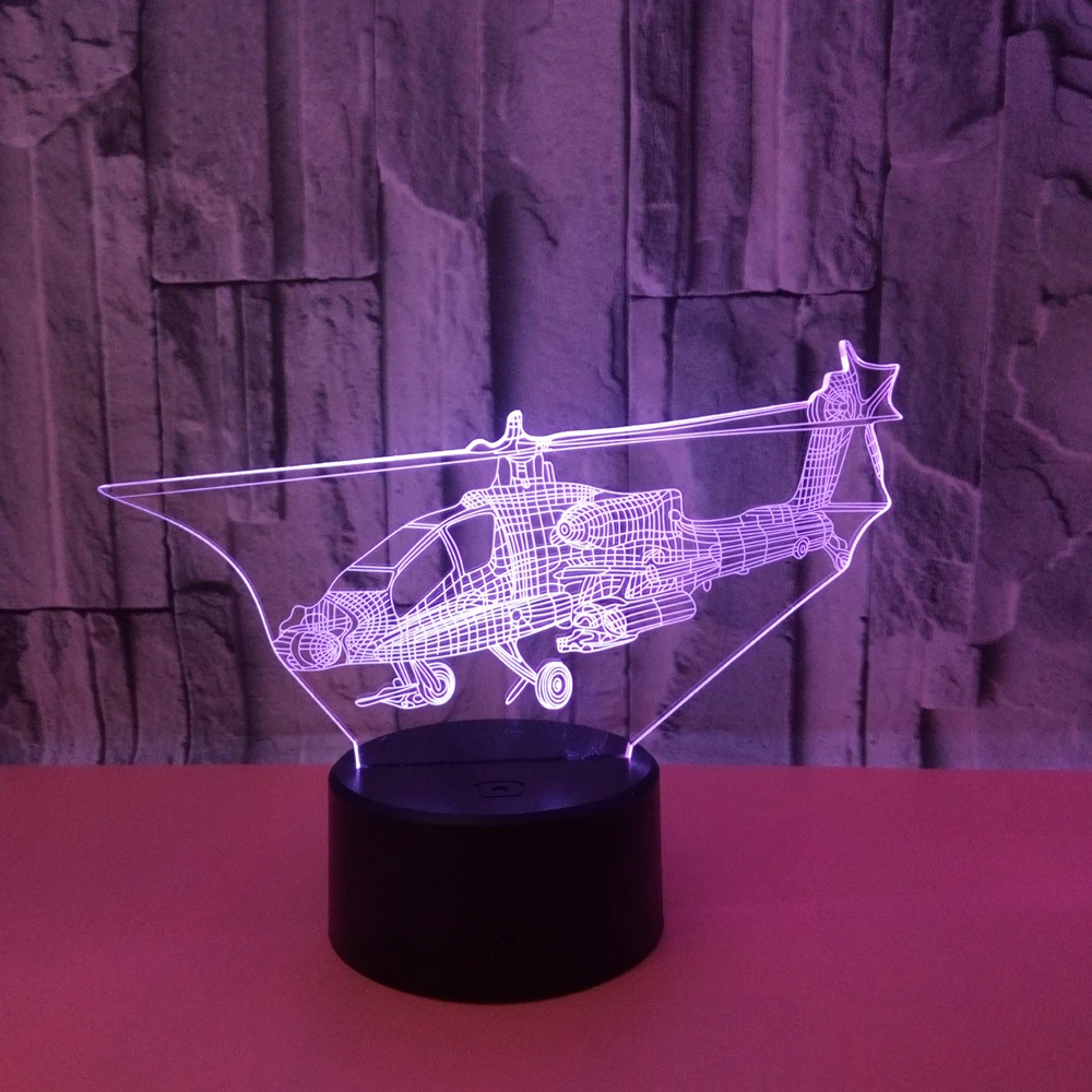 Настольная 3d-лампа серии вертолет с USB, ночник с самолетом, подарок для мальчиков, домашний декор для спальни, атмосферное освещение
Настольная 3d-лампа серии вертолет с USB, ночник с самолетом, подарок для мальчиков, домашний декор для спальни, атмосферное освещение