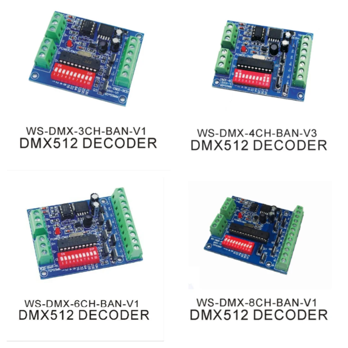 DC12V 3CH 4CH 6CH 8CH LED DMX Decoder DMX512 RGB RGBW Channel Controller DC5V-24V For SMD 5050 2835 3828 LED strip Light Tape
DC12V 3CH 4CH 6CH 8CH LED DMX Decoder DMX512 RGB RGBW Channel Controller DC5V-24V For SMD 5050 2835 3828 LED strip Light Tape