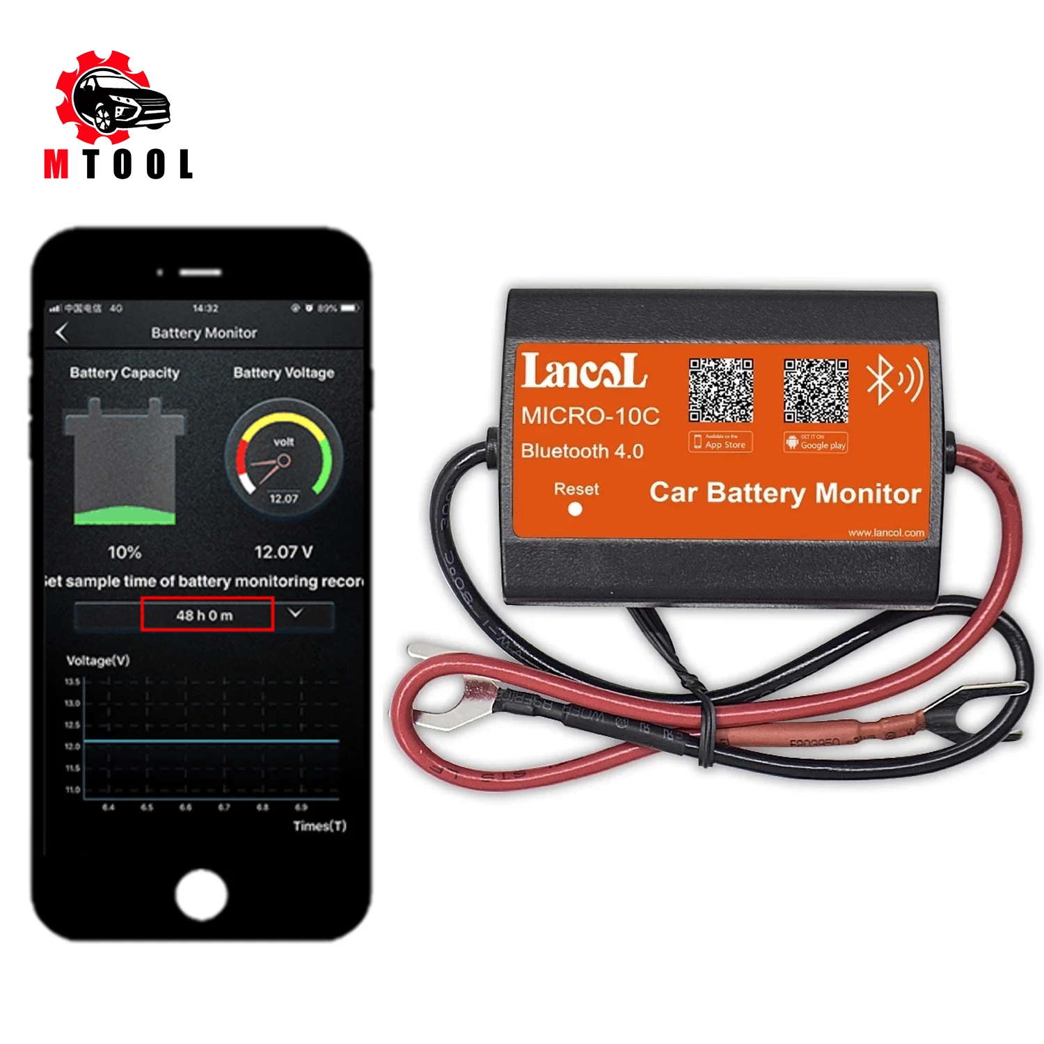 Battery Monitor Bluetooth MICRO-10 C New Version Bluetooth 12V Car Voltmetery Monitoring Car Tester Phone Show
Battery Monitor Bluetooth MICRO-10 C New Version Bluetooth 12V Car Voltmetery Monitoring Car Tester Phone Show