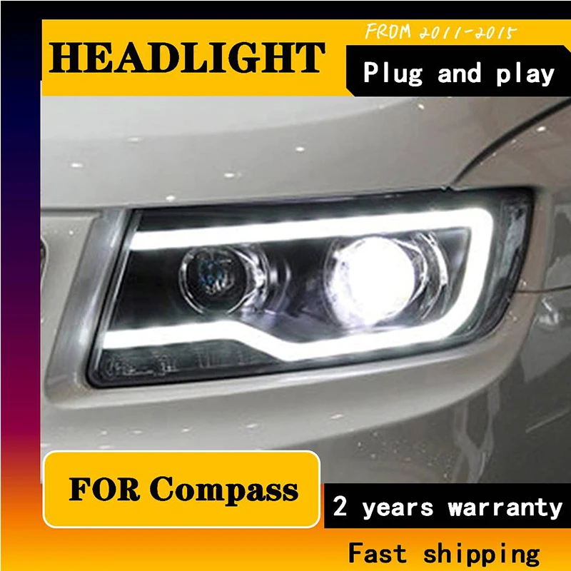 Стайлинг автомобиля для JEEP Compass 2011-2015, фара для компаса, дневные ходовые огни DRL, биксеноновые HID 
Стайлинг автомобиля для JEEP Compass 2011-2015, фара для компаса, дневные ходовые огни DRL, биксеноновые HID