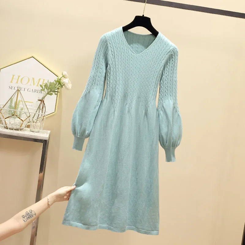 Women Dress New Spring Autumn Winter V-Neck Long Sleeve Simple Casual Knitted Dress A-line Elegant Midi Dress Plus Size 4XL
Women Dress New Spring Autumn Winter V-Neck Long Sleeve Simple Casual Knitted Dress A-line Elegant Midi Dress Plus Size 4XL