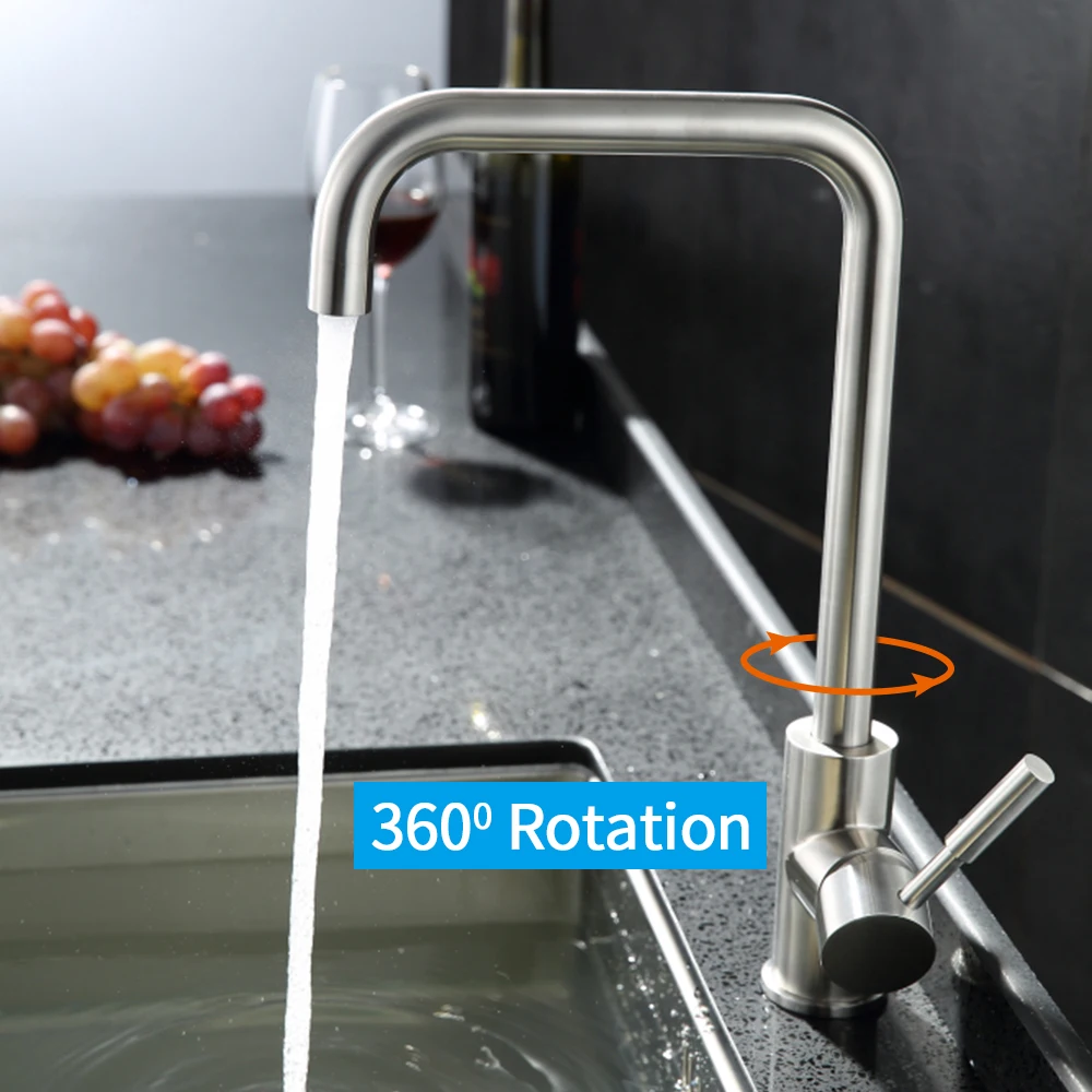 High arc kitchen sink faucet commercial single handle stainless steel Brushed nickel kitchen faucet 360°rotating sink faucet
High arc kitchen sink faucet commercial single handle stainless steel Brushed nickel kitchen faucet 360°rotating sink faucet