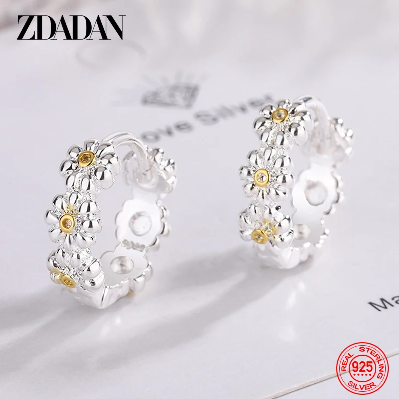ZDADAN 925 Sterling Silver Daisy Hoop Earrings For Women Fashion Christmas Jewelry
ZDADAN 925 Sterling Silver Daisy Hoop Earrings For Women Fashion Christmas Jewelry
