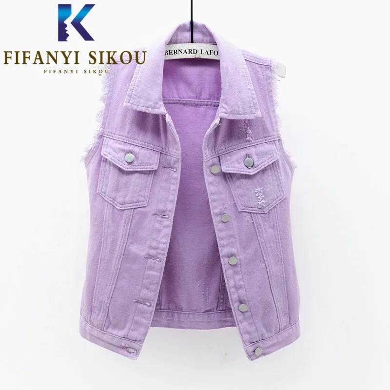 Candy Colors Denim Vest Fashion Lapel Sleeveless Jacket Spring Loose Casual Jeans Vest Short Coat Female Ripped Denim Jackets
Candy Colors Denim Vest Fashion Lapel Sleeveless Jacket Spring Loose Casual Jeans Vest Short Coat Female Ripped Denim Jackets