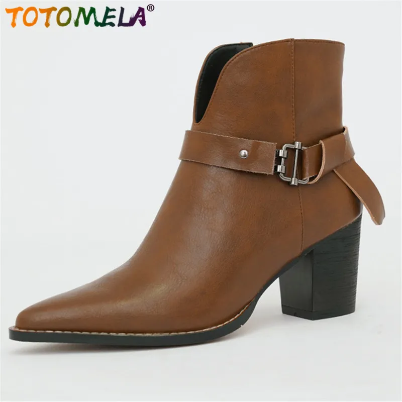 TOTOMELA 2022 top quality genuine leather ankle boots women pointed toe thick heel casual shoes fashion vintage boots woman
TOTOMELA 2022 top quality genuine leather ankle boots women pointed toe thick heel casual shoes fashion vintage boots woman