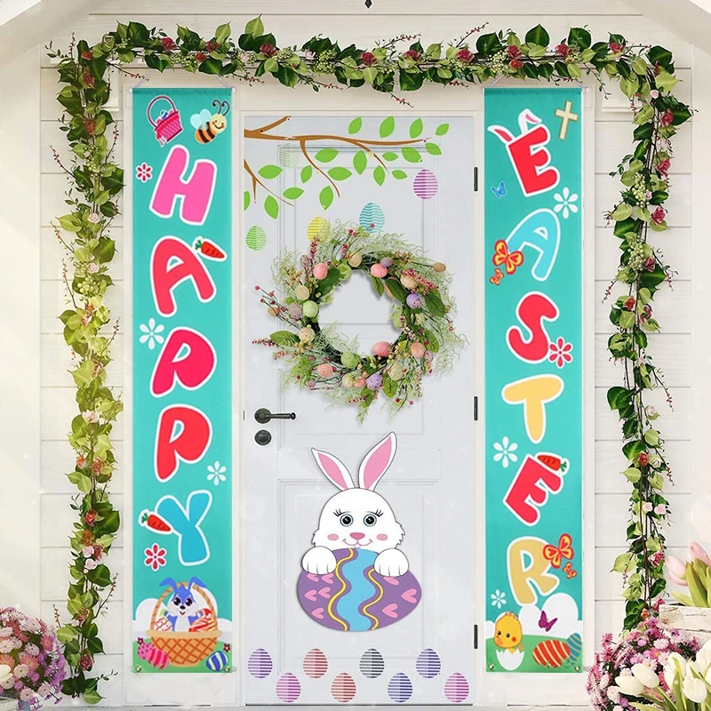 1Pair 2Pcs Happy Easter Banner Porch Door Decor for Home Outdoor Festival Holiday Decoration Hanging Flags Easter Party Supplies
1Pair 2Pcs Happy Easter Banner Porch Door Decor for Home Outdoor Festival Holiday Decoration Hanging Flags Easter Party Supplies