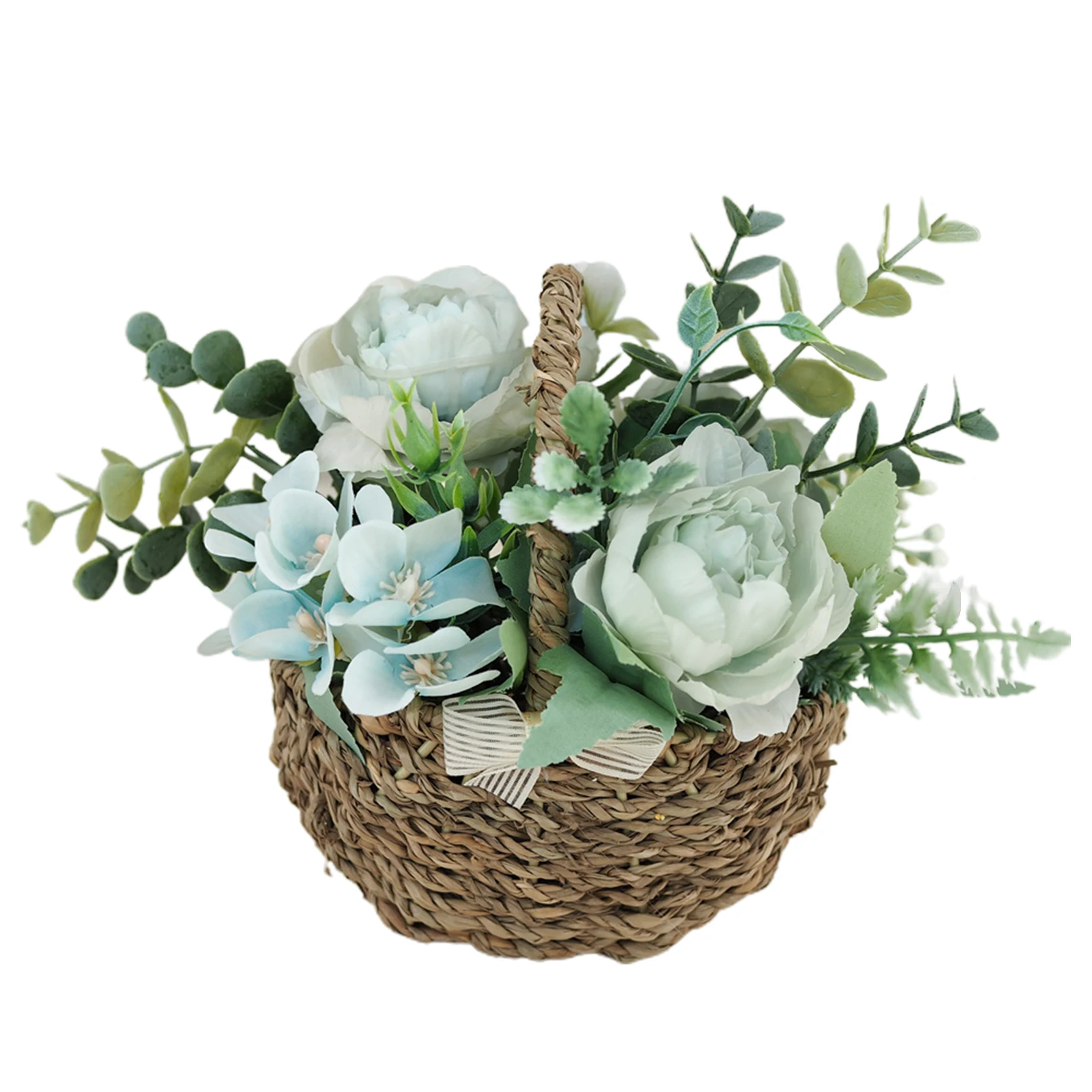 Bowknot Hand Woven Flower Basket Miniature Rose Potted Plant Modern Home Desktop Ornament Wedding Home Room Decoration
Bowknot Hand Woven Flower Basket Miniature Rose Potted Plant Modern Home Desktop Ornament Wedding Home Room Decoration