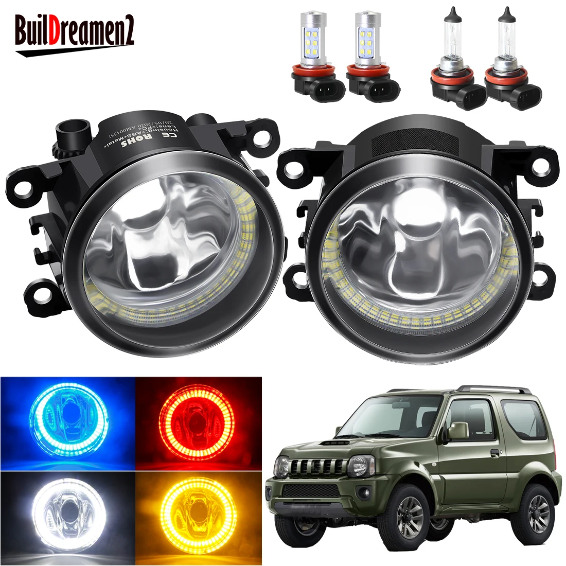 Противотуманные фары «ангельский глаз» в сборе для Suzuki Jimny FJ 1998-2014, противотуманные фары переднего бампера автомобиля с кольцом Halo, дневные ходовые огни H11 12V
Противотуманные фары «ангельский глаз» в сборе для Suzuki Jimny FJ 1998-2014, противотуманные фары переднего бампера автомобиля с кольцом Halo, дневные ходовые огни H11 12V
