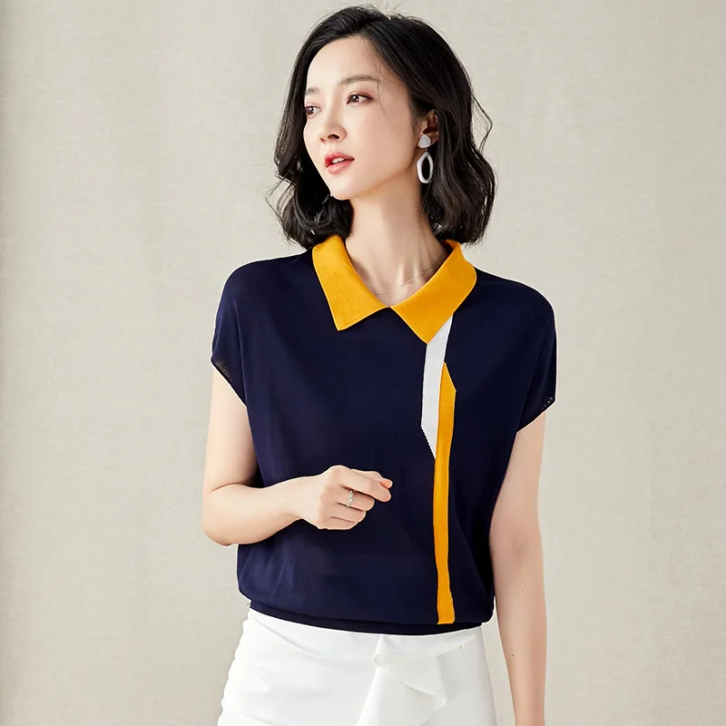 Knitted Pullovers Women Sweaters 2020 New Summer Jumper Ice Silk Short Sleeve Casual Patchwork Thin Pull Femme Woman Knit Tops
Knitted Pullovers Women Sweaters 2020 New Summer Jumper Ice Silk Short Sleeve Casual Patchwork Thin Pull Femme Woman Knit Tops