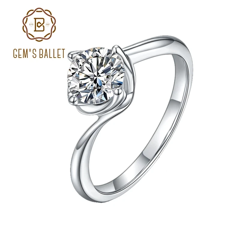 GEM'S BALLET 925 Sterling silver Grade Colorless Moissanite Lab Diamond Engagement Rings for Women Jewelry with Certificate
GEM'S BALLET 925 Sterling silver Grade Colorless Moissanite Lab Diamond Engagement Rings for Women Jewelry with Certificate