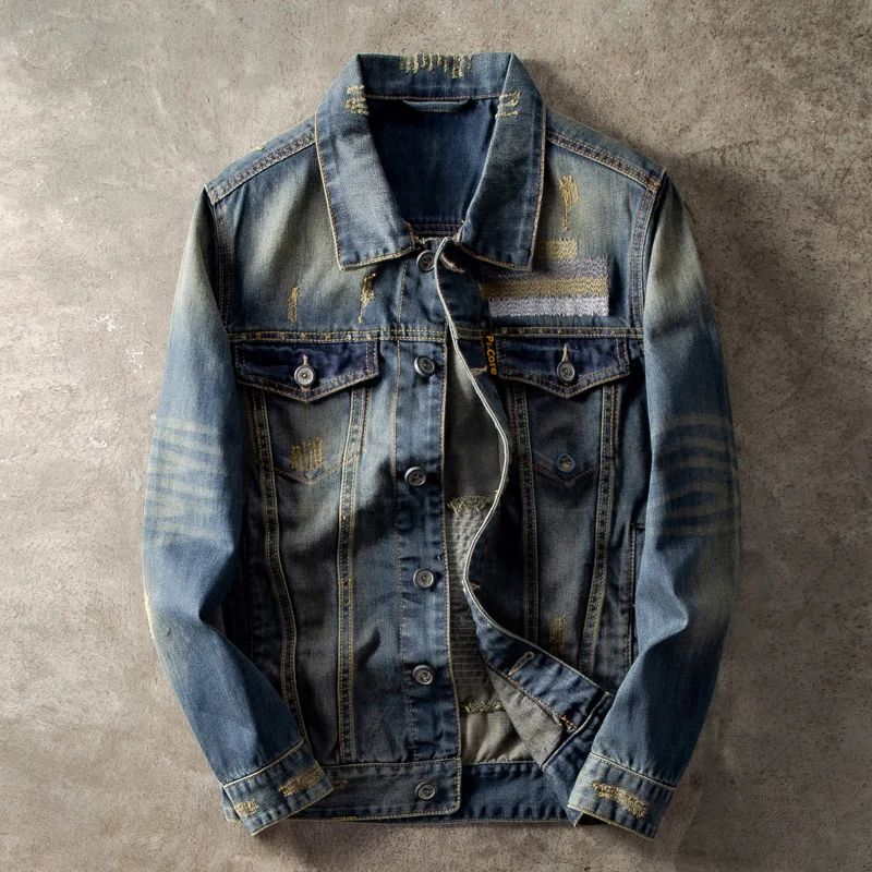 Mens Top Fashion Ripped Denim Jackets Streetwear Distressed Motorcycle Biker Jeans Jacket Retro Hip Hop Coat Drop Shipping
Mens Top Fashion Ripped Denim Jackets Streetwear Distressed Motorcycle Biker Jeans Jacket Retro Hip Hop Coat Drop Shipping
