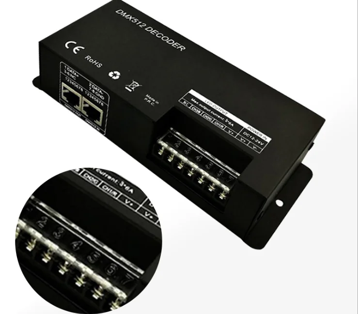 DC12-24V DMX 512 декодер RGB/RGBW декодер 3/4 канала DMX512 декодер 3/4x8A для светодиодных лент
DC12-24V DMX 512 декодер RGB/RGBW декодер 3/4 канала DMX512 декодер 3/4x8A для светодиодных лент