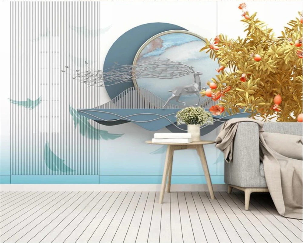 beibehang Customized new Chinese style modern minimalist light luxury landscape elk gilt background wallpaper papier peint
beibehang Customized new Chinese style modern minimalist light luxury landscape elk gilt background wallpaper papier peint