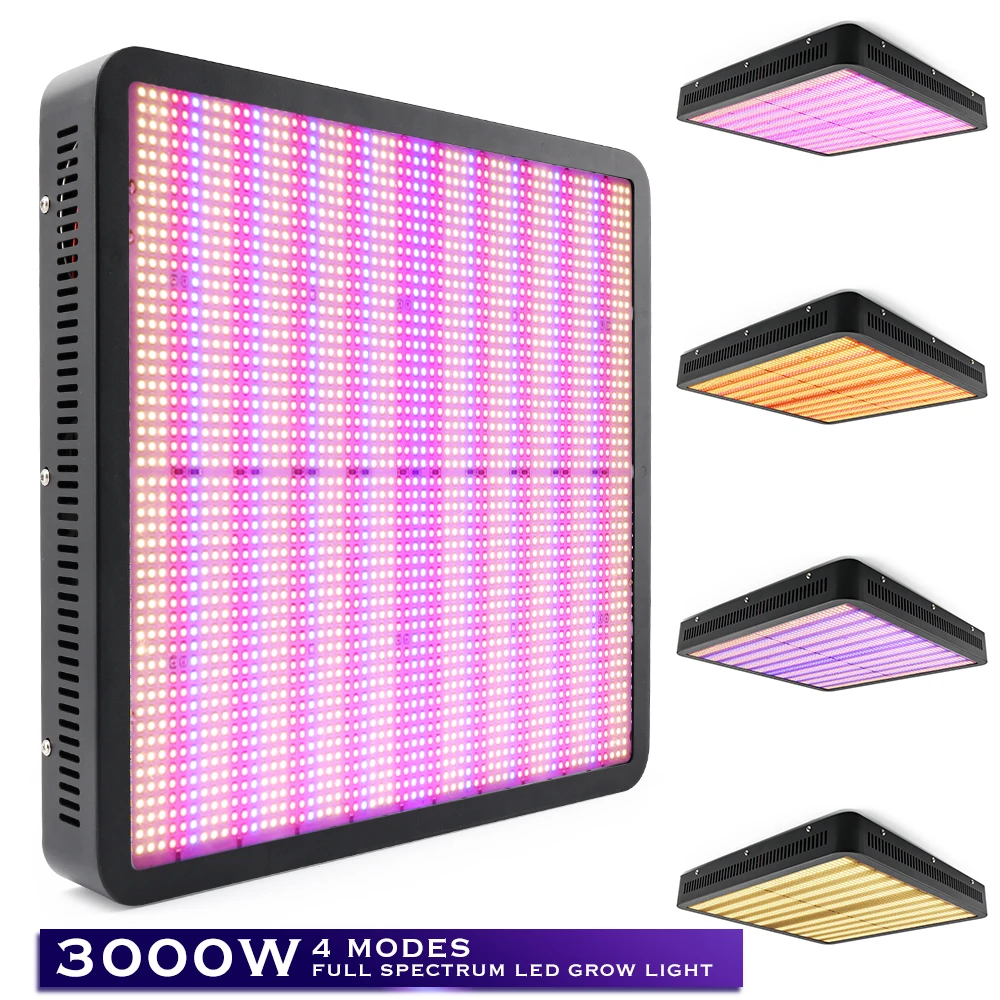 2020 New 3000W LED Grow Light 4 Lighting Mode Full Spectrum Bloom Growth Lamp For Plants Flowers Greenhouse Grow Tent Greenhouse
2020 New 3000W LED Grow Light 4 Lighting Mode Full Spectrum Bloom Growth Lamp For Plants Flowers Greenhouse Grow Tent Greenhouse