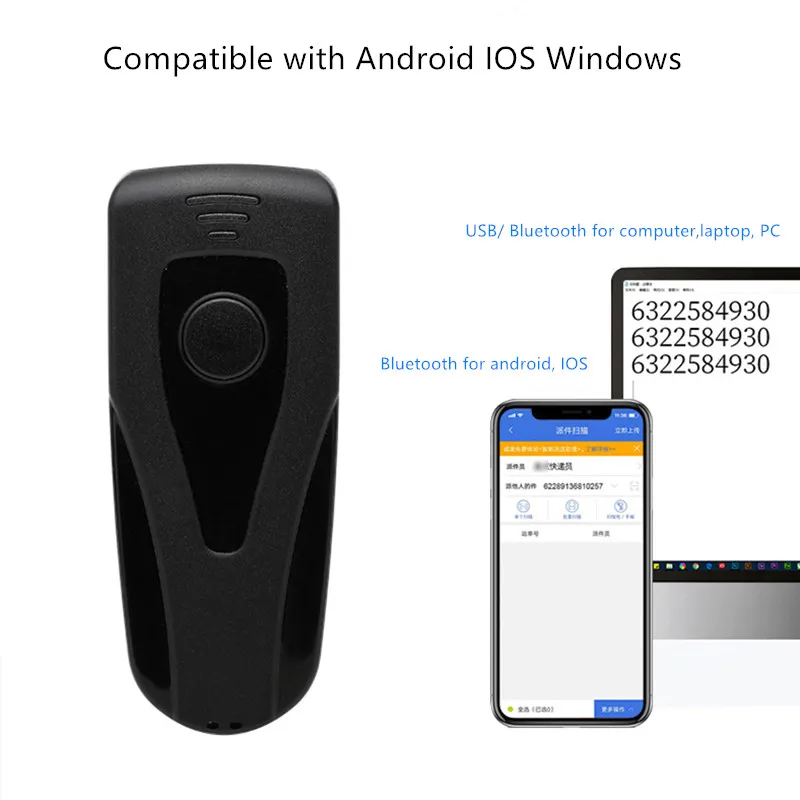3 in 1 USB wired wireless barcode scanner 1D 2D QR code reader Portable Bluetooth Barcode scanner for Android IOS Windows PC
3 in 1 USB wired wireless barcode scanner 1D 2D QR code reader Portable Bluetooth Barcode scanner for Android IOS Windows PC