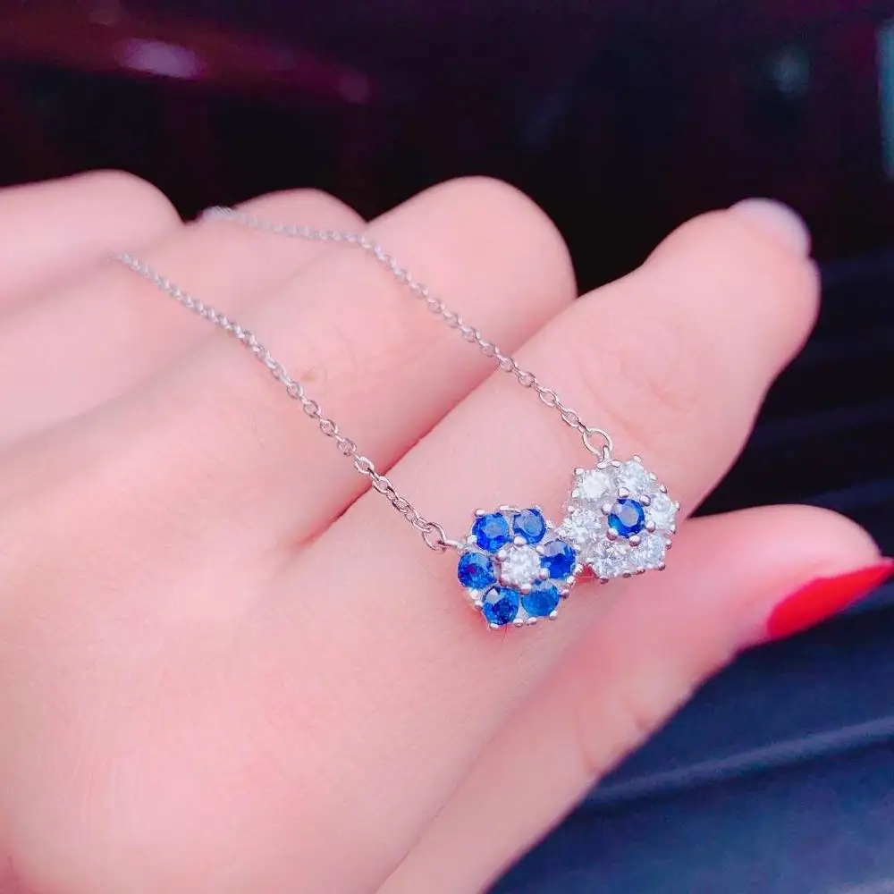 Flower Style Natural and Real sapphire necklace pendant Free shipping 925 sterling silver For men women
Flower Style Natural and Real sapphire necklace pendant Free shipping 925 sterling silver For men women