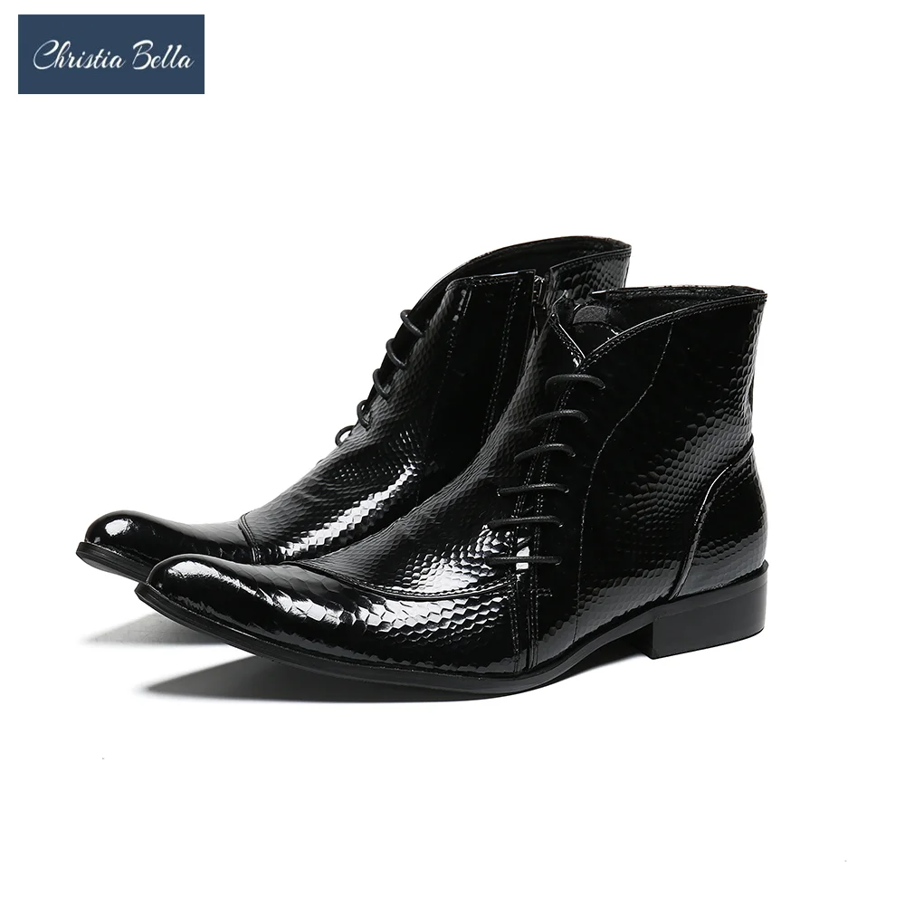 New Designer Men Ankle Boots Metal Round Toe Lace Up Short Boot Fashion Business Black Genuine Leather Boots Wedding Formal Boot
New Designer Men Ankle Boots Metal Round Toe Lace Up Short Boot Fashion Business Black Genuine Leather Boots Wedding Formal Boot