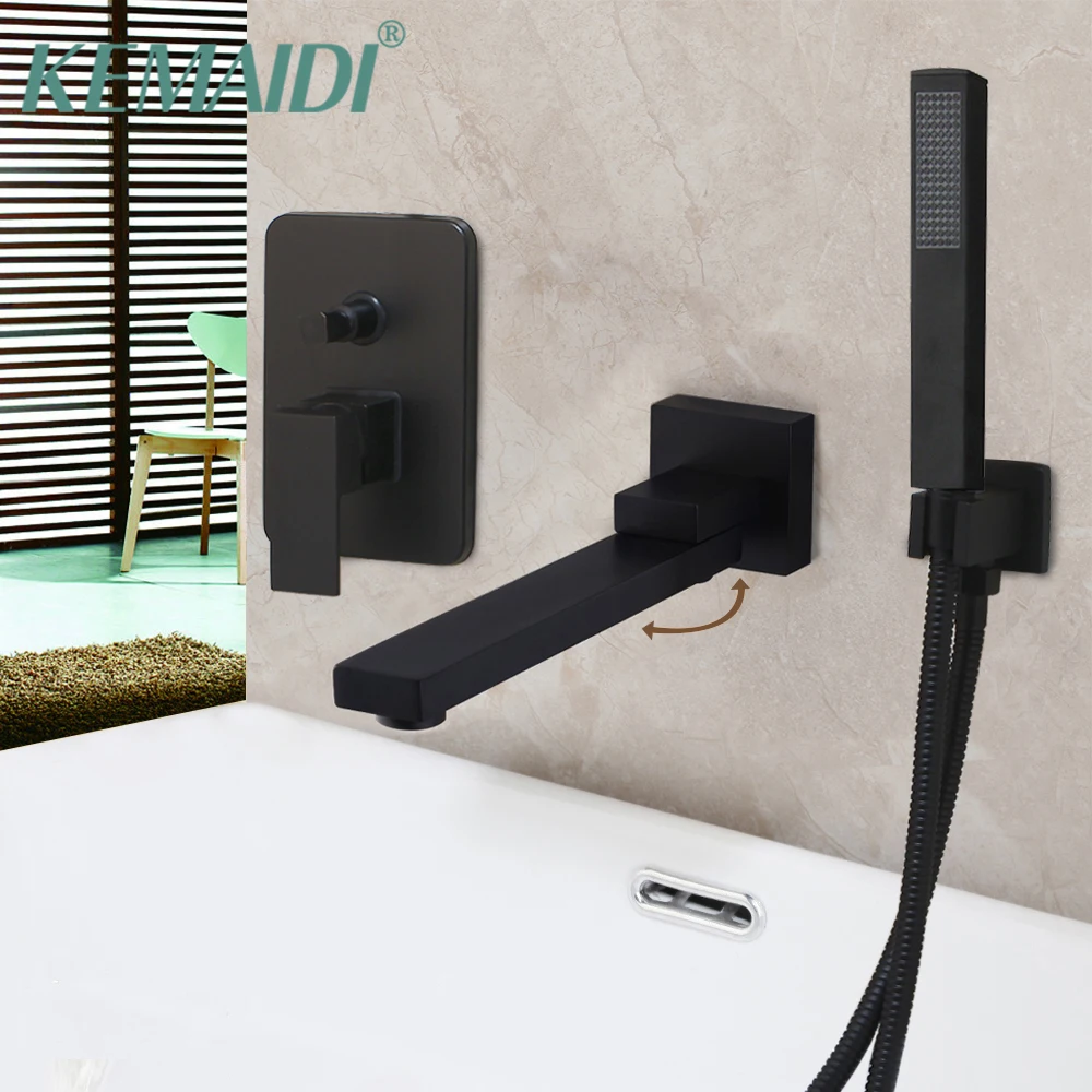 KEMAIDI Matte Black & Chrome Polished Bathroom Shower Set Walllfall Mounted Mixer Brass Shower Set Faucet Bathtub Faucets Kits
KEMAIDI Matte Black & Chrome Polished Bathroom Shower Set Walllfall Mounted Mixer Brass Shower Set Faucet Bathtub Faucets Kits