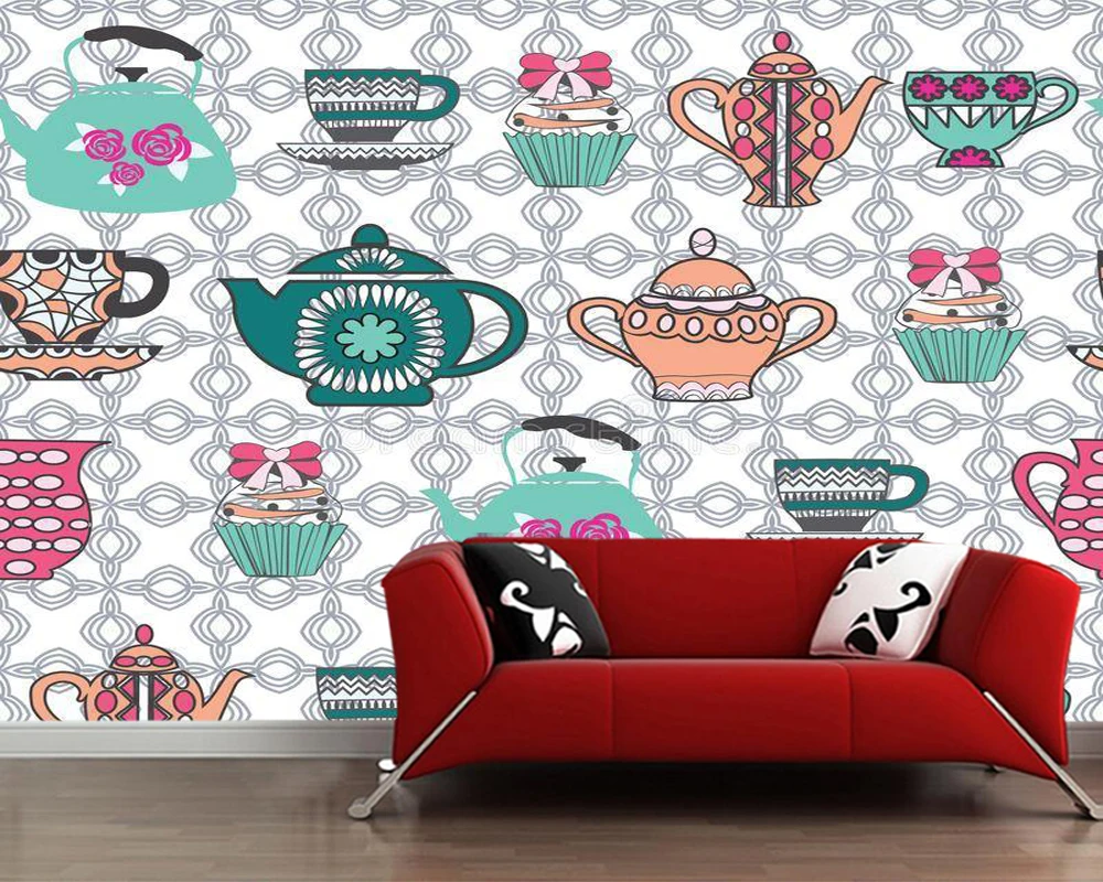 Custom papel de parede 3d, Pattern of Tea cups, pots murals for living room bedroom sofa background decorative wallpaper
Custom papel de parede 3d, Pattern of Tea cups, pots murals for living room bedroom sofa background decorative wallpaper