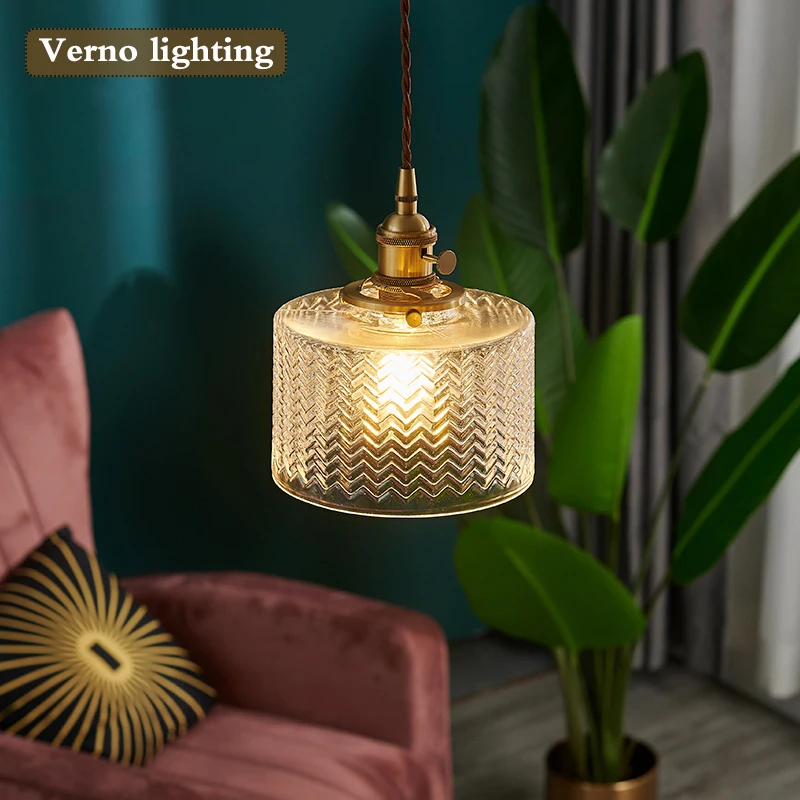 Japanese style brass retro glass chandelier Nordic simple bed and bed bedroom hallway balcony bar dining room light
Japanese style brass retro glass chandelier Nordic simple bed and bed bedroom hallway balcony bar dining room light